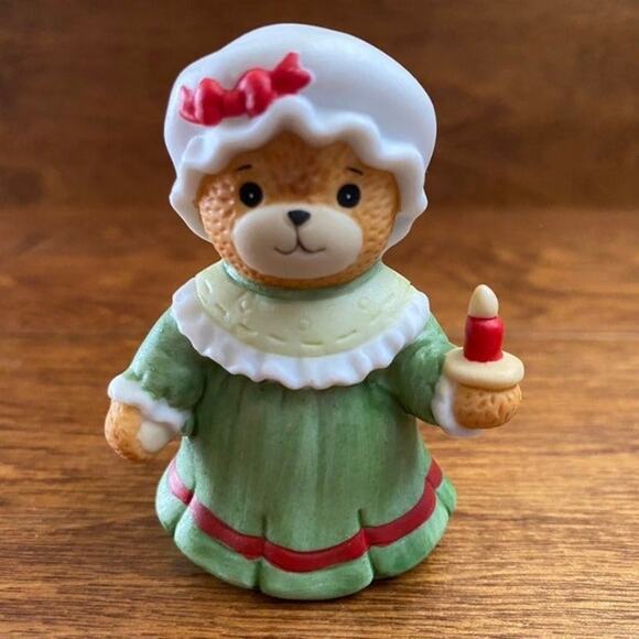 ENESCO Lucy and Me Christmas Bear Holding Candle 1985 - Picture 1 of 3